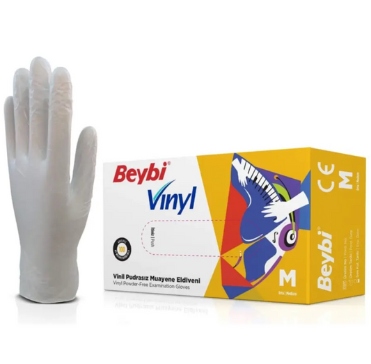 Beybi Pudrasız Vinil Muayene Eldiveni 100'lü