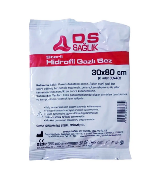 DS Hidrofil Steril Gazlı Bez 30cm x 80cm